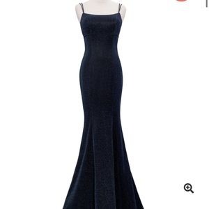 Blue Shimmer Prom Dress